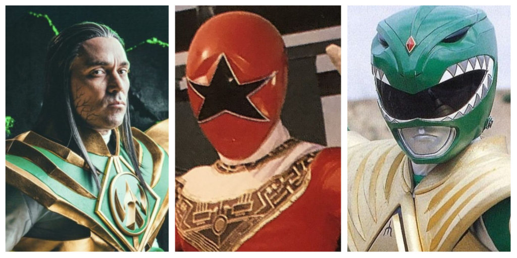 Jason David Frank as Lord Drakkon, Red Zeo Ranger, and Green Mighty Morphin' Power Rangers.